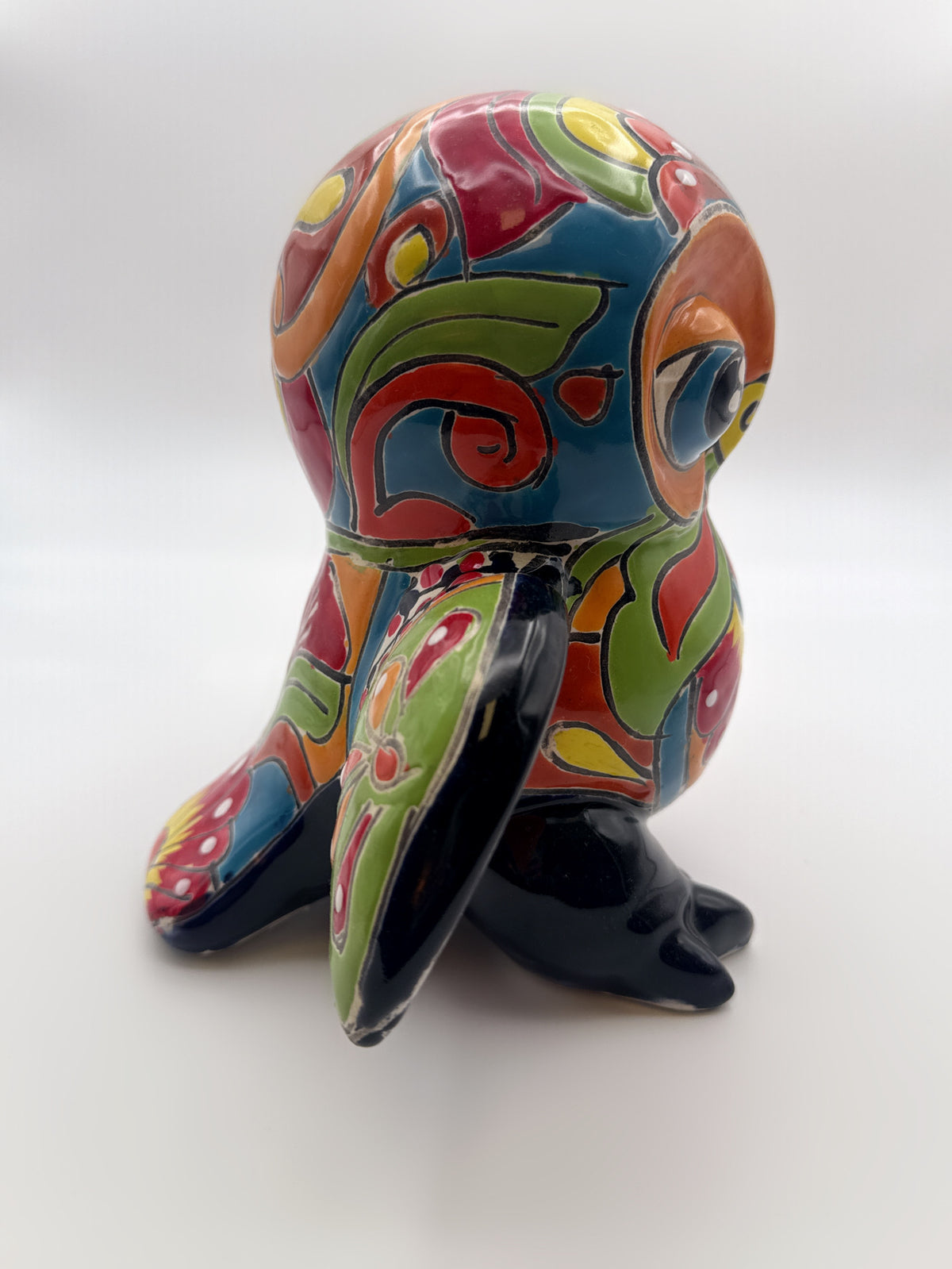 Talavera Hand-Painted Owl Figurine