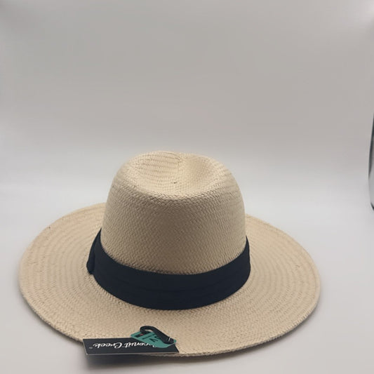 Panama-Style Straw Fedora Hat