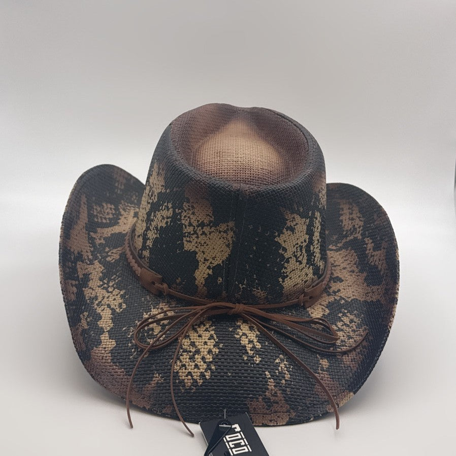 Snake Print Woven Cowgirl Hat