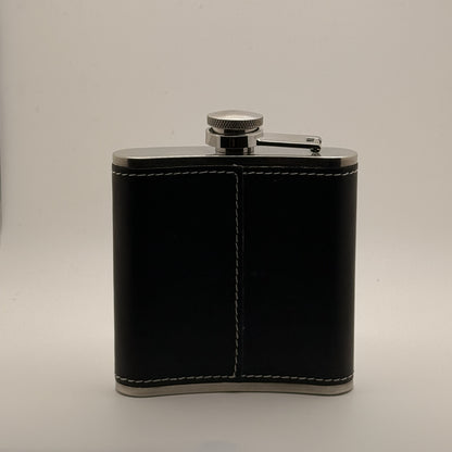 Route 66 Leather-Wrapped Curved Flask