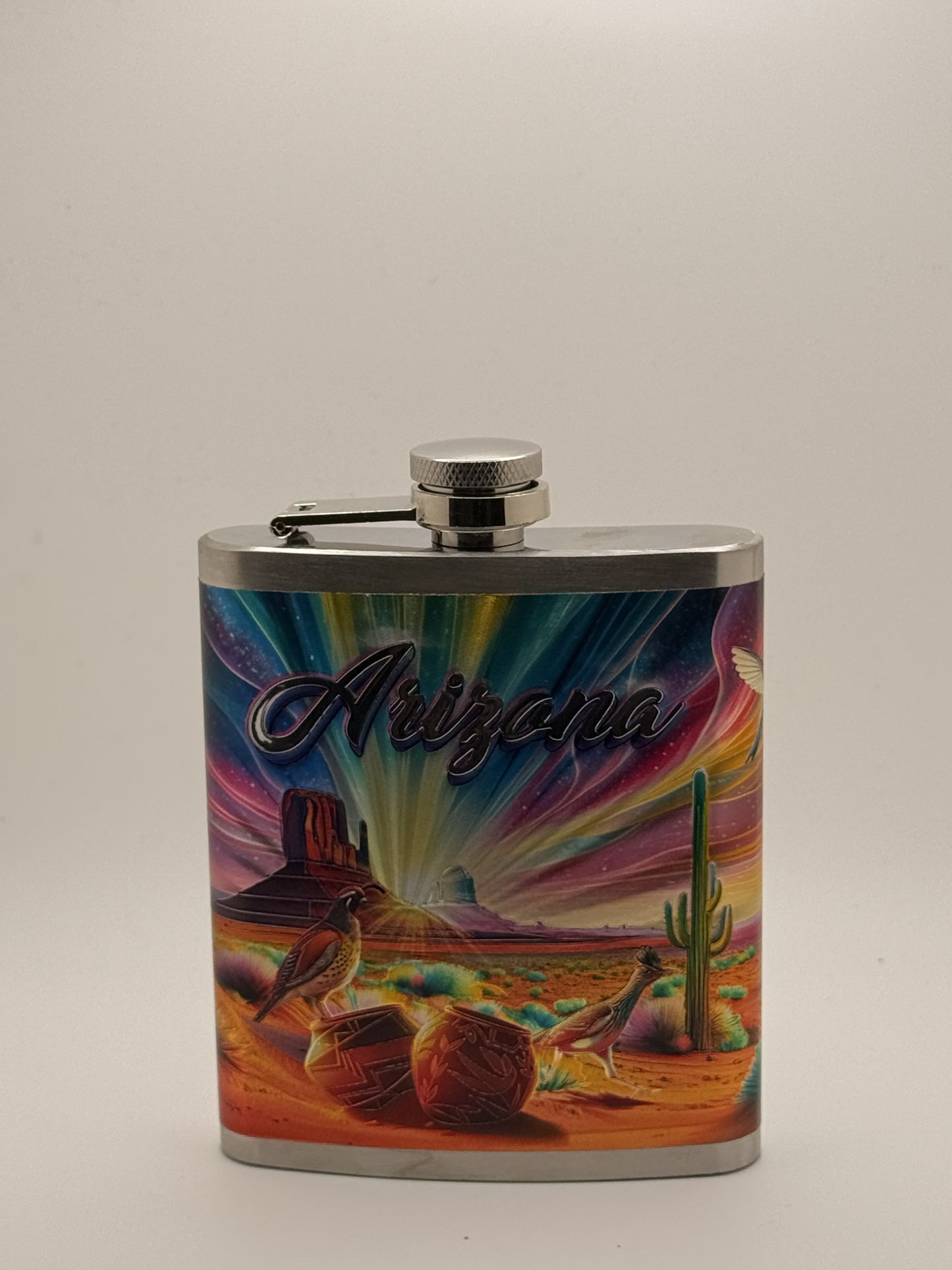 Arizona Desert Scene Stainless Steel Flask