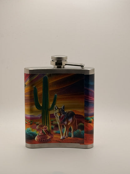 Arizona Desert Scene Stainless Steel Flask