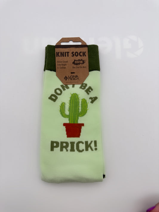 "Don't Be a Prick" Cactus Novelty Socks