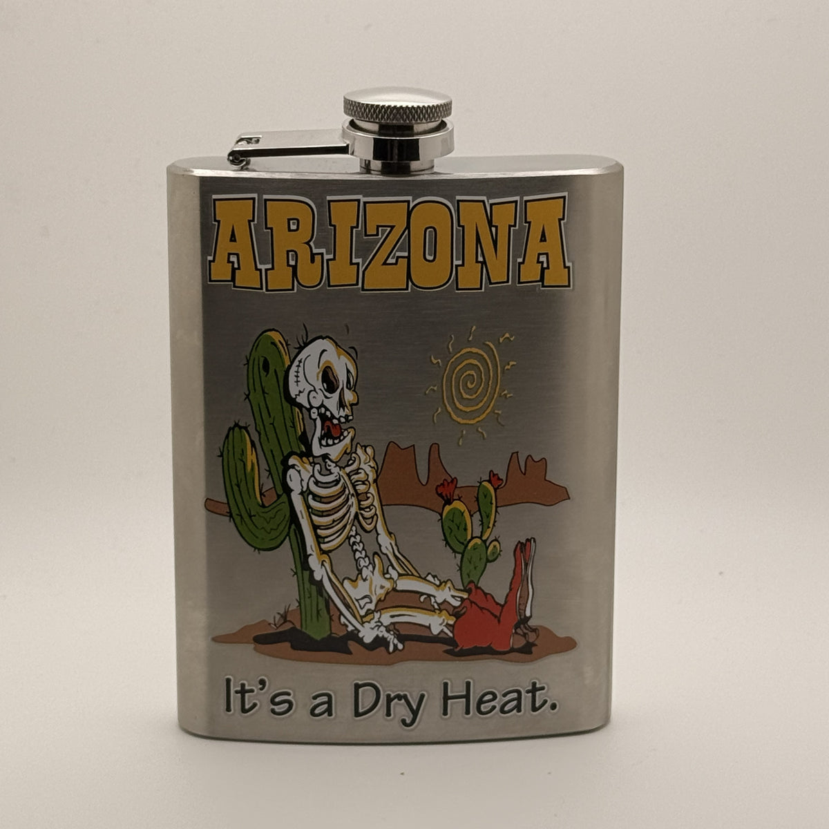 Arizona "It's a Dry Heat" Skeleton Flask