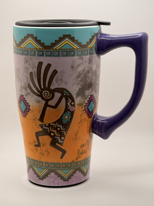 Kokopelli Southwest Ceramic Travel Mug