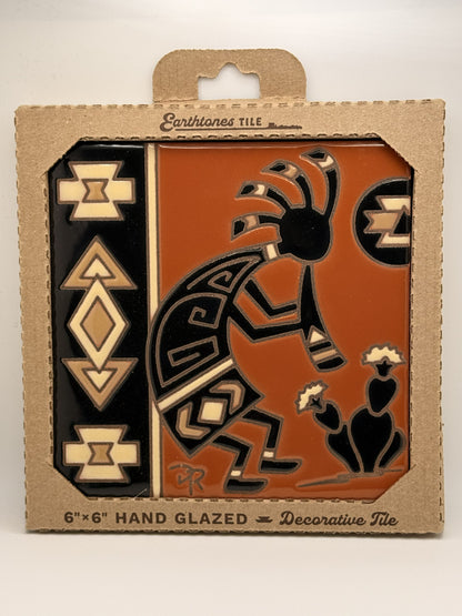 Kokopelli Hand Glazed Decorative Tile