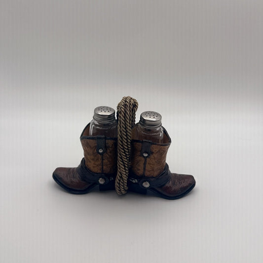 Cowboy Boots & Rope Salt and Pepper Shaker Set