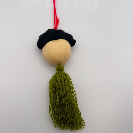 Frida-Inspired Felt Doll Tassel Ornament