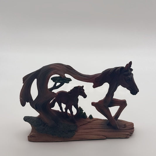 Galloping Wild Horses Silhouette Sculpture