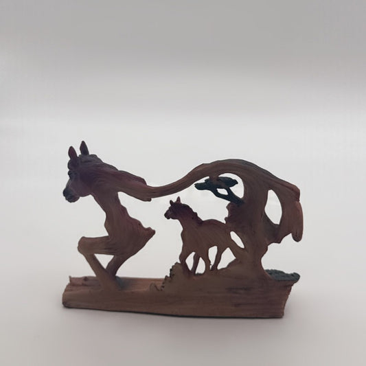 Galloping Wild Horses Silhouette Sculpture