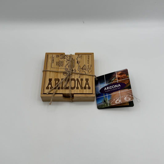 Arizona Bamboo Puzzle Coaster Set