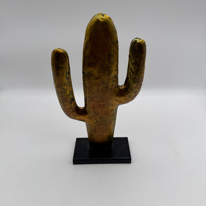 Copper Patina Saguaro Metal Sculpture