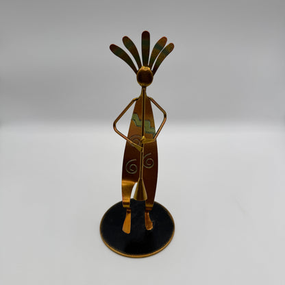 Copper Patina Dancer Figure Metal Sculpture