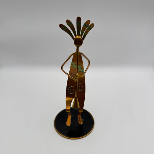 Copper Patina Dancer Figure Metal Sculpture