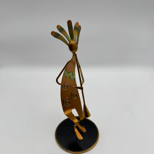 Copper Patina Dancer Figure Metal Sculpture