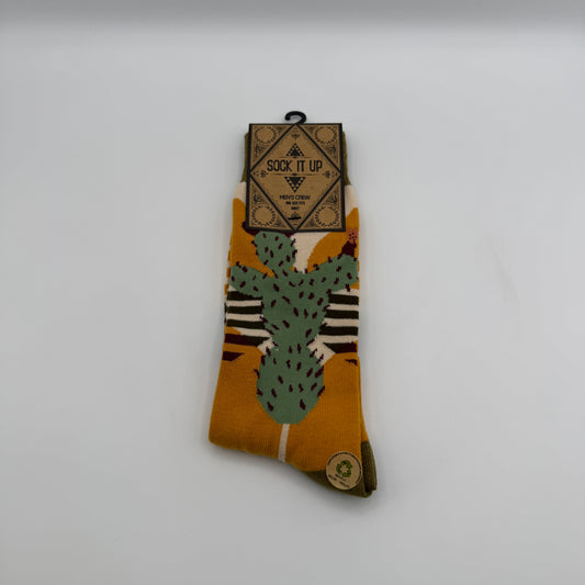 Prickly Pear Cactus Men's Crew Socks