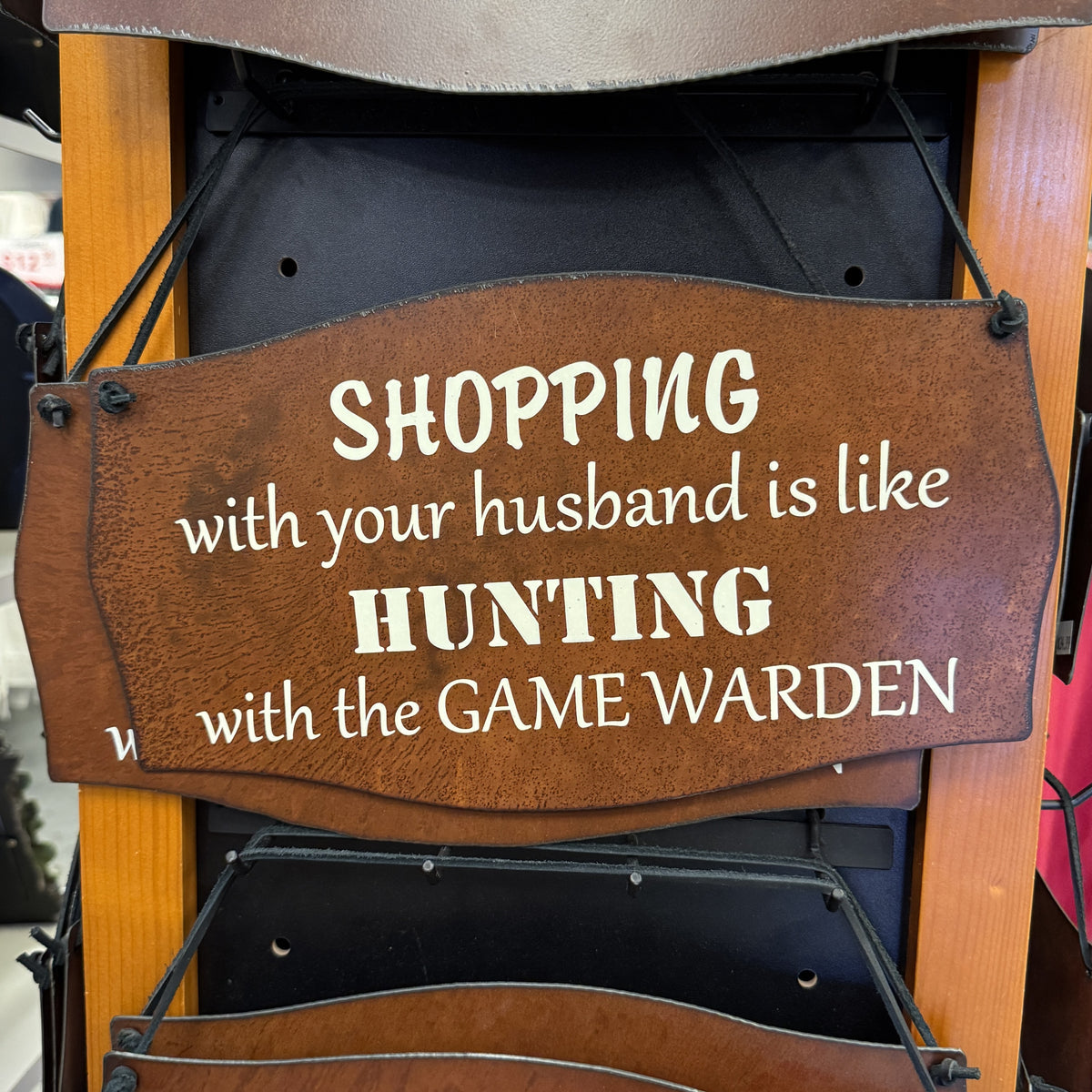 "Shopping With Your Husband" Humor Wall Sign
