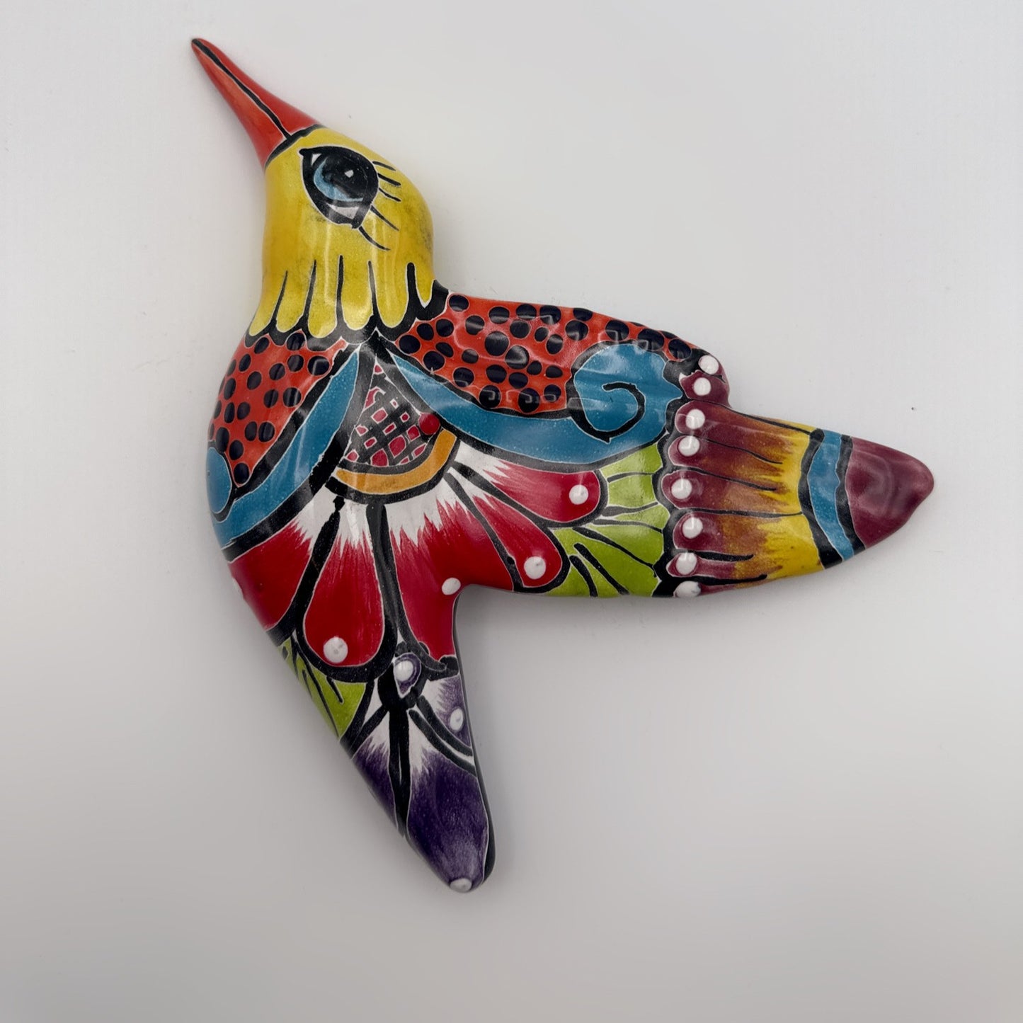 Talavera Hand-Painted Hummingbird Wall Decor