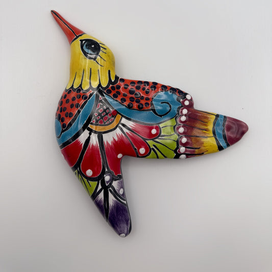Talavera Hand-Painted Hummingbird Wall Decor