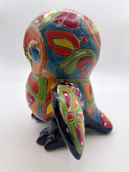 Talavera Hand-Painted Owl Figurine