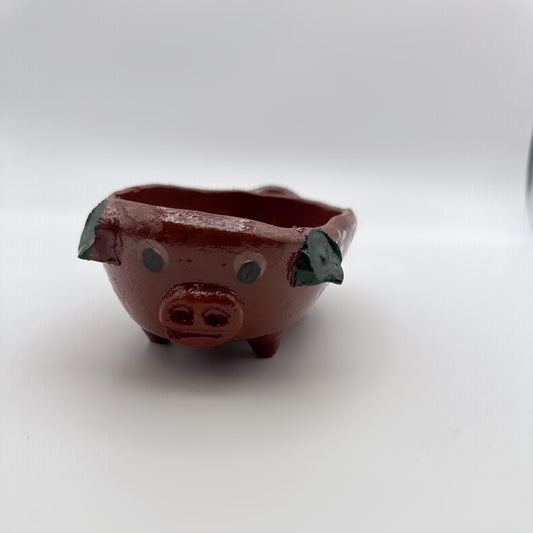 Hand-Painted Ceramic Pig Bowl