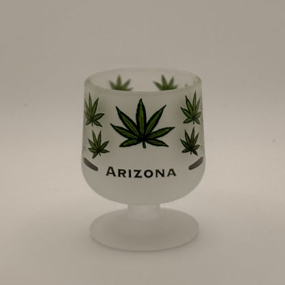 Arizona Cannabis Leaf Mini Brandy Glass