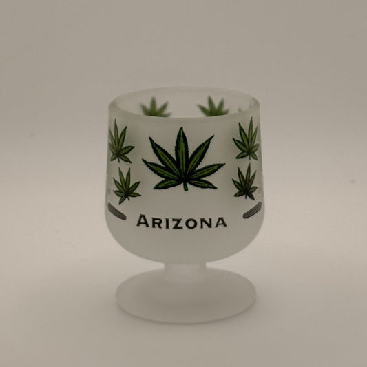 Arizona Cannabis Leaf Mini Brandy Glass