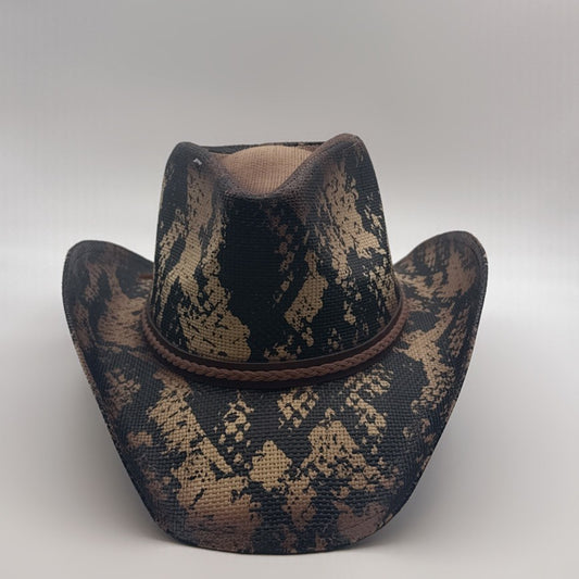 Snake Print Woven Cowgirl Hat