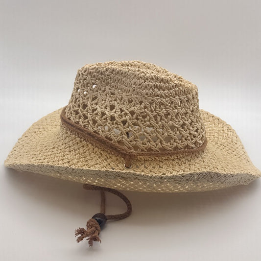 Open Weave Straw Western Hat