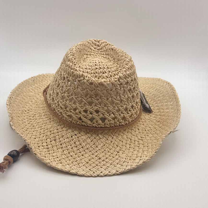 Open Weave Straw Western Hat